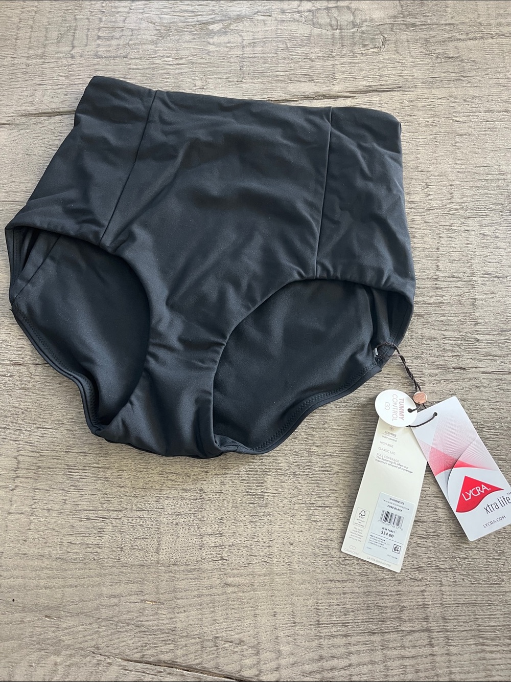 Calia Black Tummy Control High-Rise Swim Bottom XS
